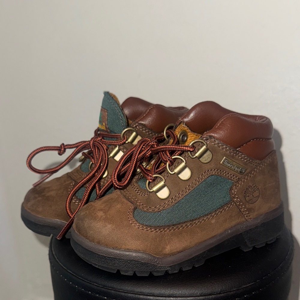 Timberland Kids Brown and Teal Boots